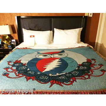 Grateful Dead Rainbow Bears Woven Cotton Blanket