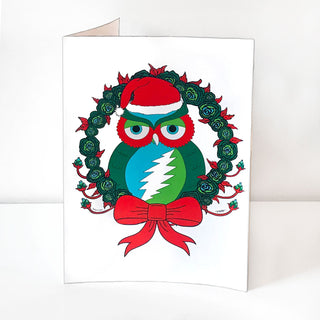 Grateful Dead Holiday Owl Greeting Card | Little Hippie