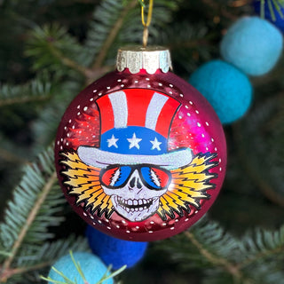 Grateful Dead Psycle Sam Face Glass Ball Christmas Tree Ornament