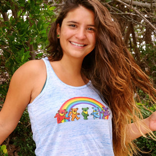 Grateful Dead Rainbow Bears Women's Flowy Racerback Tank | Little Hippie