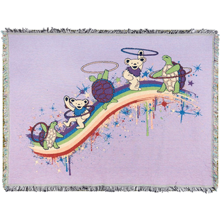 Grateful Dead Rainbow Hoopers Woven Cotton Blanket | Little Hippie
