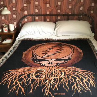 Grateful Dead Roots Steal Your Face Woven Cotton Blanket