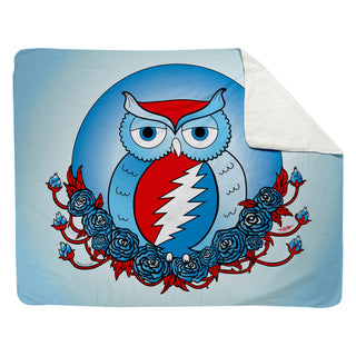 Grateful Dead Owl Sherpa Fleece Blanket | Little Hippie
