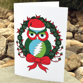 Grateful Dead Holiday Owl Greeting Card | Little Hippie