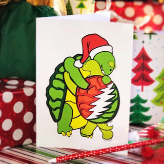 Holiday Grateful Dead Hugging Terrapins Greeting Card | Little Hippie