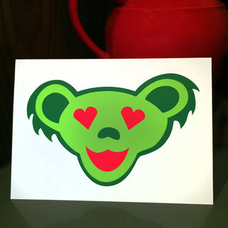 Grateful Dead Holiday Love Bear Greeting Card | Little Hippie