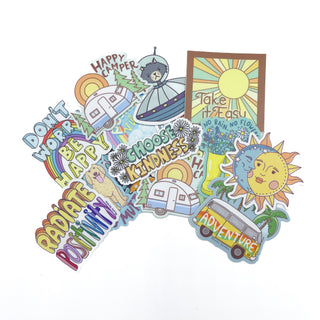 Collection of good vibes typography Vinyl Stickers