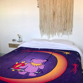 Grateful Dead Purple Moon Swing Coral Fleece Blanket | Little Hippie