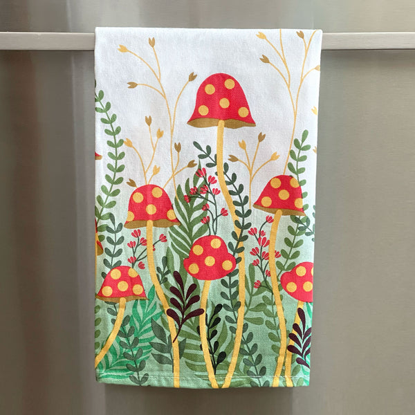 Mushroom Garden Tea Towel