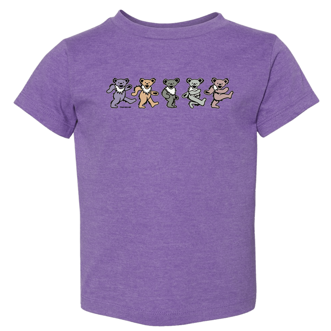 Little Hippie Grateful Dead Pastel Bears Toddler T Deep Heather 2T