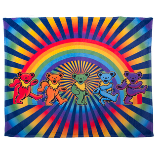 Grateful Dead Rainbow Bears Coral Fleece Blanket | Little Hippie