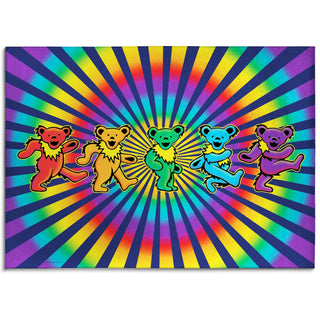 Grateful Dead Rainbow Bears Area Rug | Little Hippie