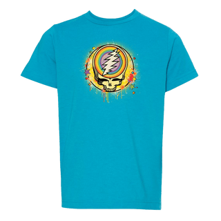 Grateful Dead Rainbow Splatter Stealie Youth T Shirt | Little Hippie