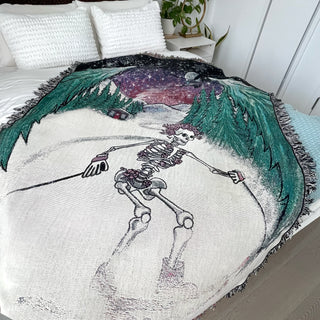 Grateful Dead Skiing Bertha Woven Cotton Blanket