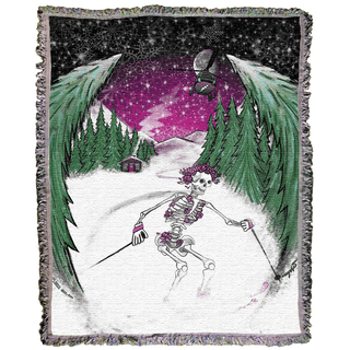 Grateful Dead Skiing Bertha Woven Cotton Blanket | Little Hippie