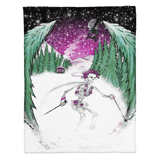 Grateful Dead Skiing Bertha Coral Fleece Blanket | Little Hippie