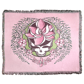 Grateful Dead Pink Sugar Magnolia Stealie Woven Cotton Blanket | Little Hippie
