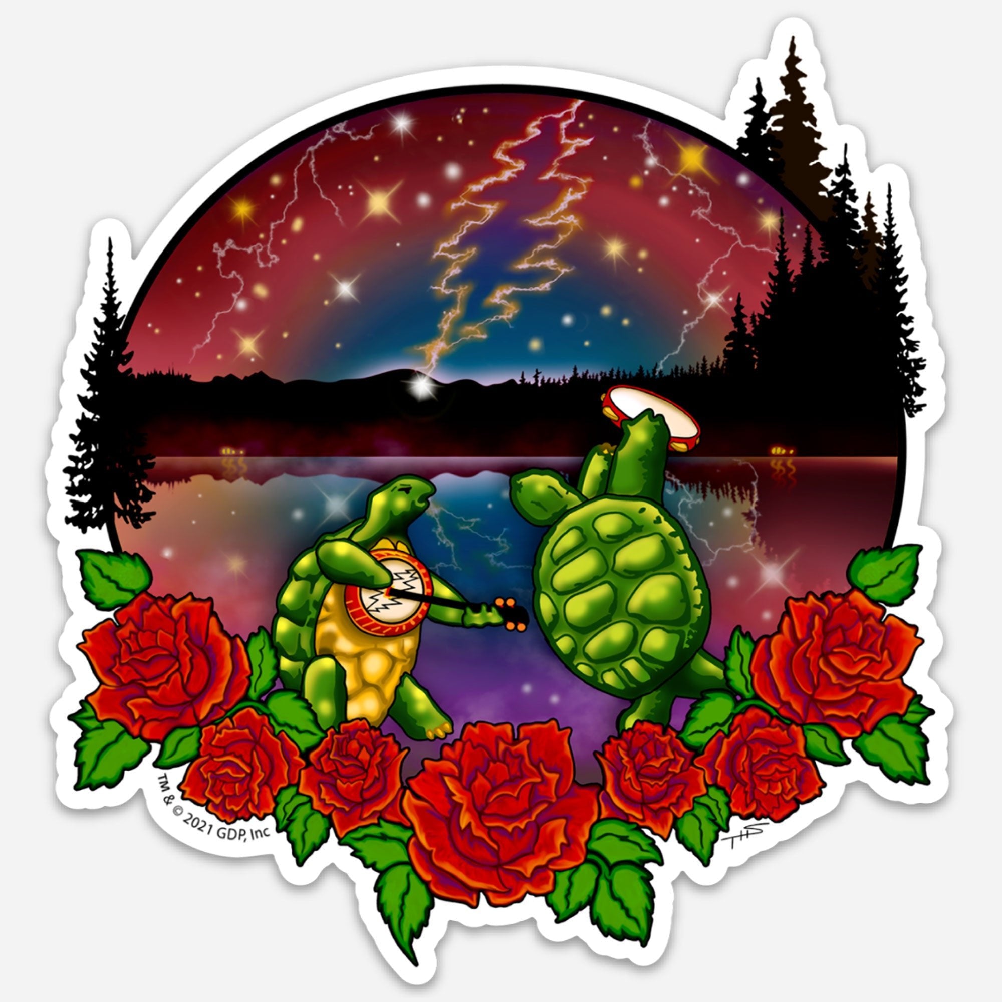 Turtle Gd Grateful Dead Terrapin Lake Sticker Little Hippie