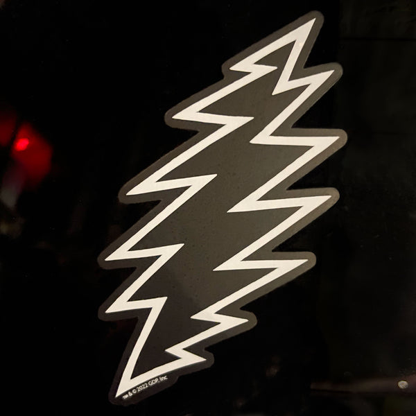 Grateful Dead White Thirteen Point Bolt Transparent Sticker