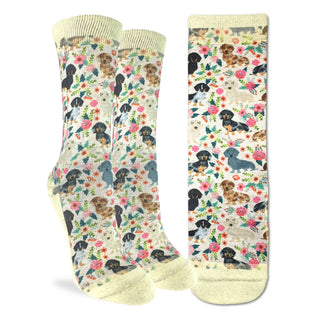 Floral Dachshunds Socks
