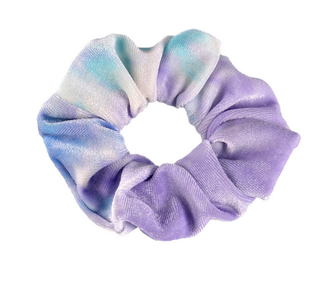 Purple Velvet Tie Dye Scrunchie
