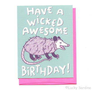 Possum Birthday Wicked Awesome Greeting Card