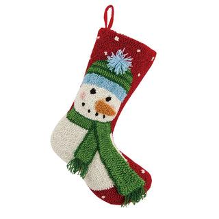 Snowman with Scarf Hook Stocking with 3D Details