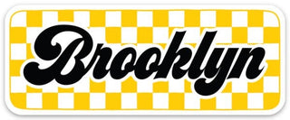 Brooklyn Checkered Die Cut Sticker