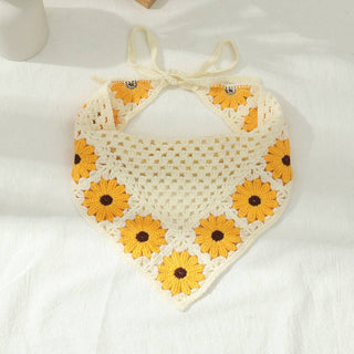 Yellow Sunflower Handmade Crochet Bandana