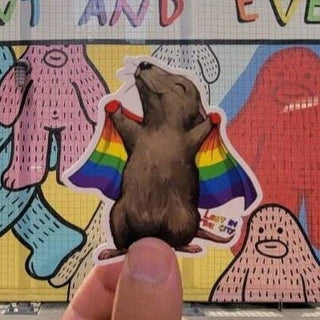Pride Flag Rat Vinyl Sticker | Lost in the city