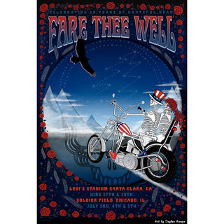 Grateful Dead Sam & Bertha Fare Thee Well Lithographic Show Poster | Little Hippie