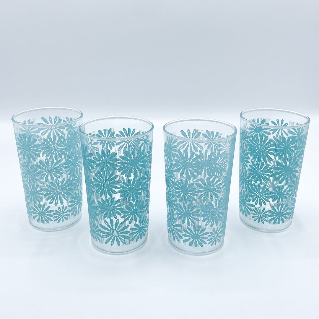 Vinage Libbey Glass ORIENTAL Tumblers Blue Glass Light Blue Dogwood Flower  Design Set of 4 Drinking Glass Floral Asian Inspired -  Denmark